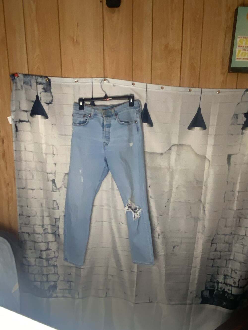 Levi's 501 S Size 28 Light Wash Distressed Jeans
